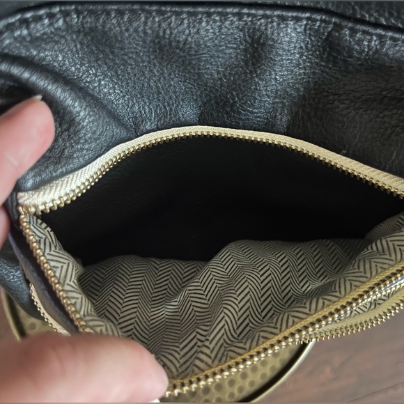 Steve Madden- black backpack with gold zippers and logos - Picture 3 of 7